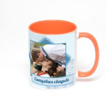 Оранжевая кружка с фотопечатью
