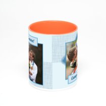 Оранжевая кружка с фотопечатью