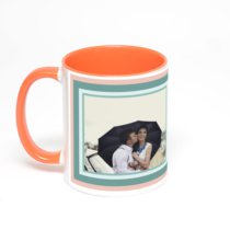 Оранжевая кружка с фотопечатью