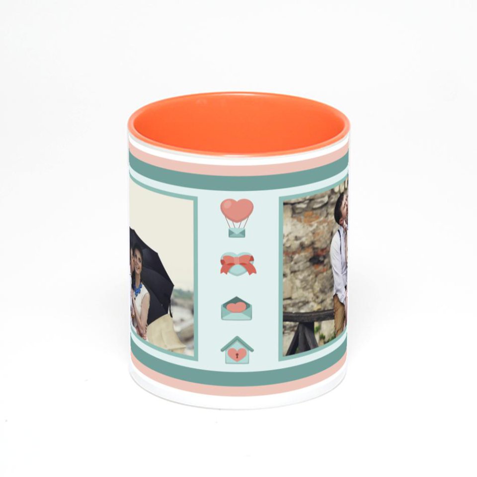 Оранжевая кружка с фотопечатью