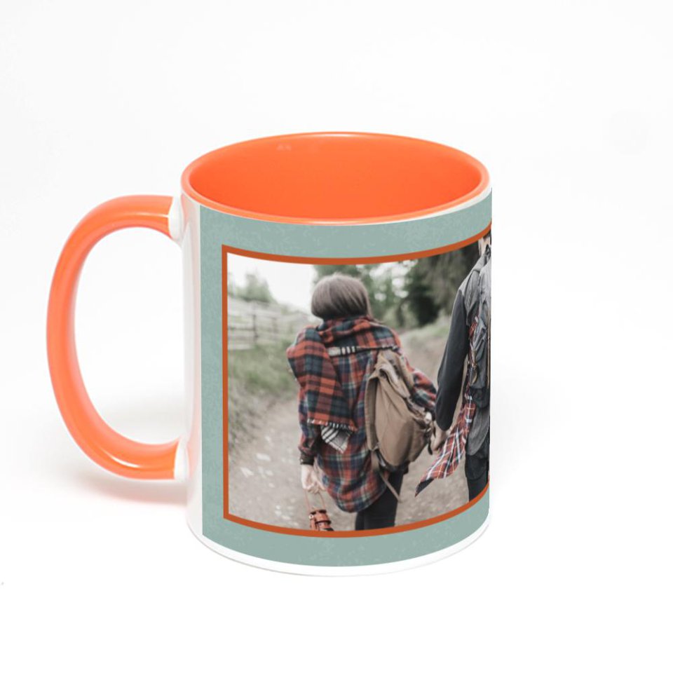 Оранжевая кружка с фотопечатью