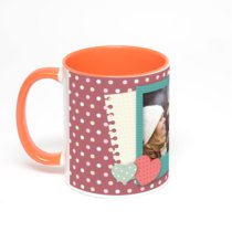 Оранжевая кружка с фотопечатью