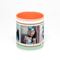 Оранжевая кружка с фотопечатью