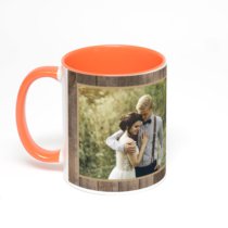 Оранжевая кружка с фотопечатью