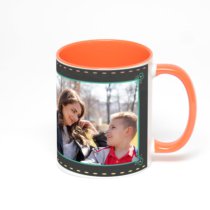 Оранжевая кружка с фотопечатью