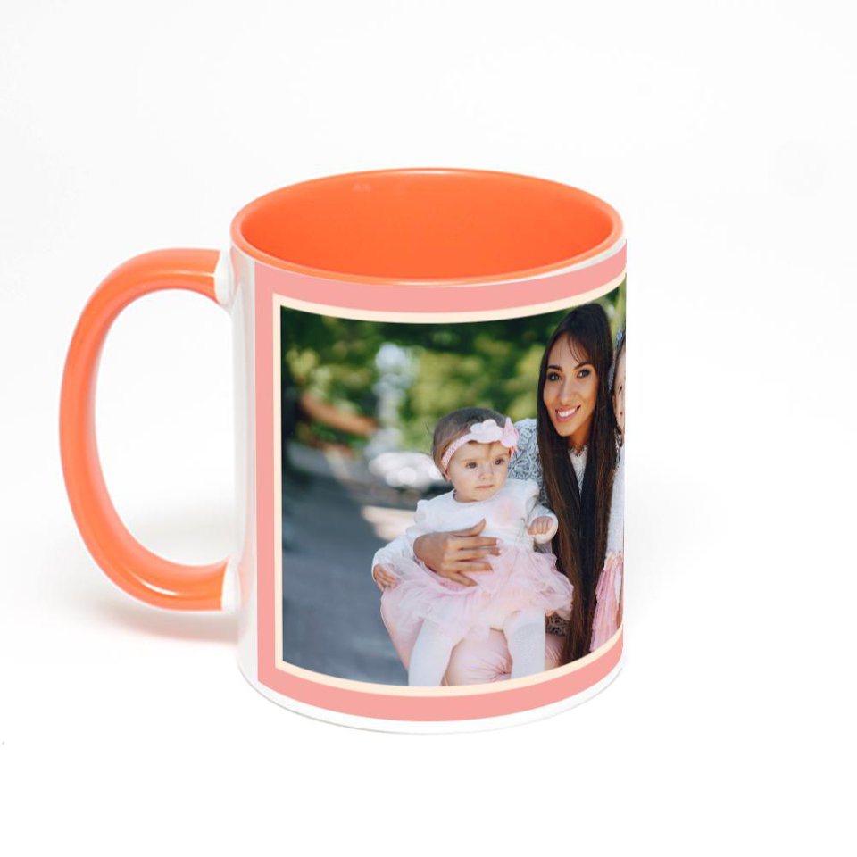Оранжевая кружка с фотопечатью