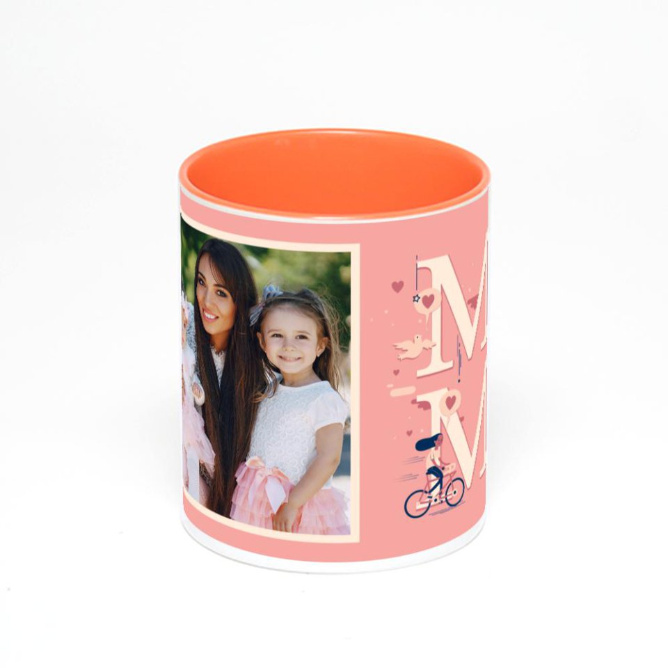 Оранжевая кружка с фотопечатью