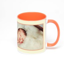 Оранжевая кружка с фотопечатью