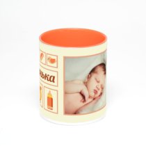Оранжевая кружка с фотопечатью