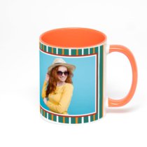 Оранжевая кружка с фотопечатью