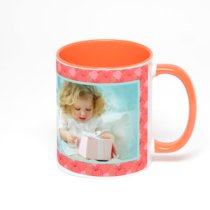 Оранжевая кружка с фотопечатью