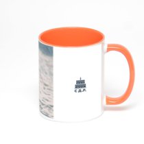 Оранжевая кружка с фотопечатью