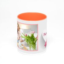 Оранжевая кружка с фотопечатью