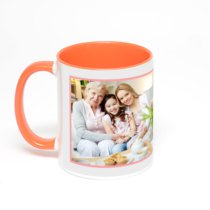 Оранжевая кружка с фотопечатью