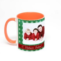 Оранжевая кружка с фотопечатью