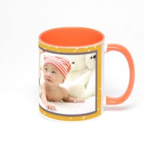 Оранжевая кружка с фотопечатью