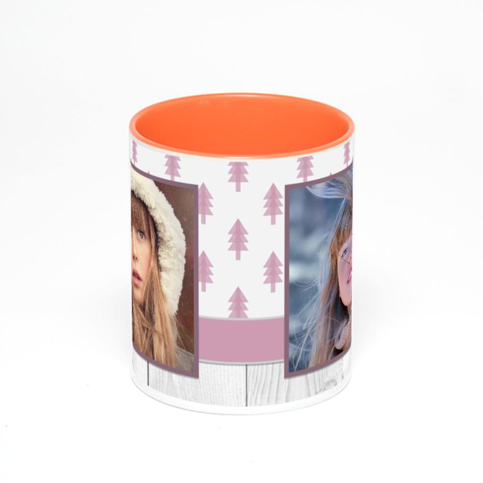 Оранжевая кружка с фотопечатью