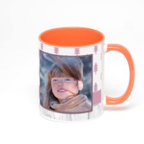 Оранжевая кружка с фотопечатью