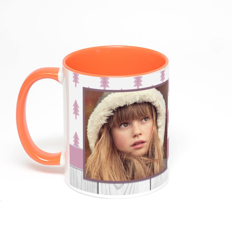 Оранжевая кружка с фотопечатью