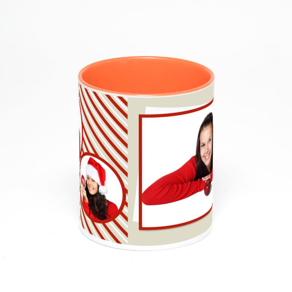 Оранжевая кружка с фотопечатью