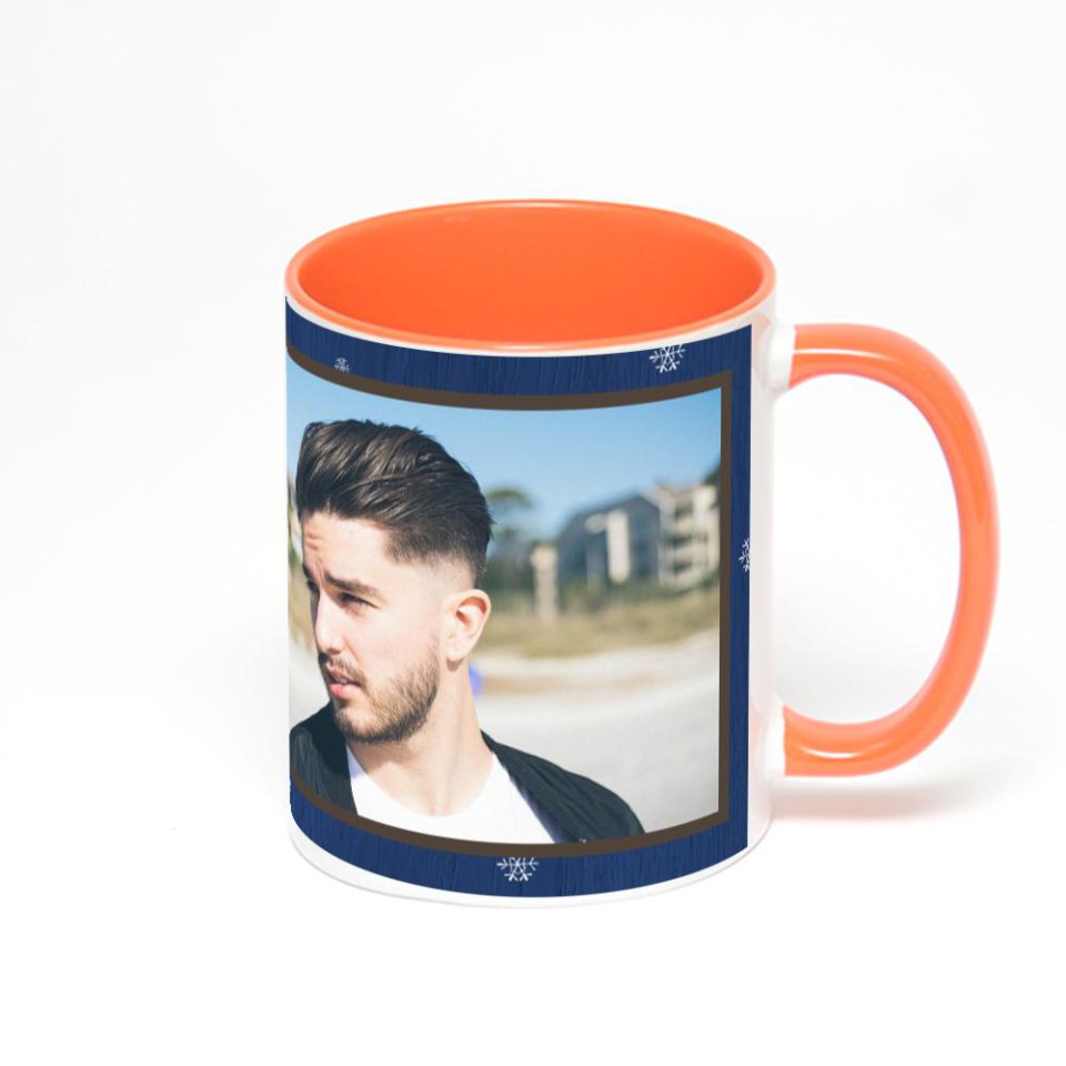 Оранжевая кружка с фотопечатью