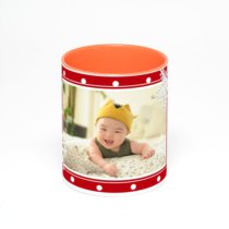 Оранжевая кружка с фотопечатью