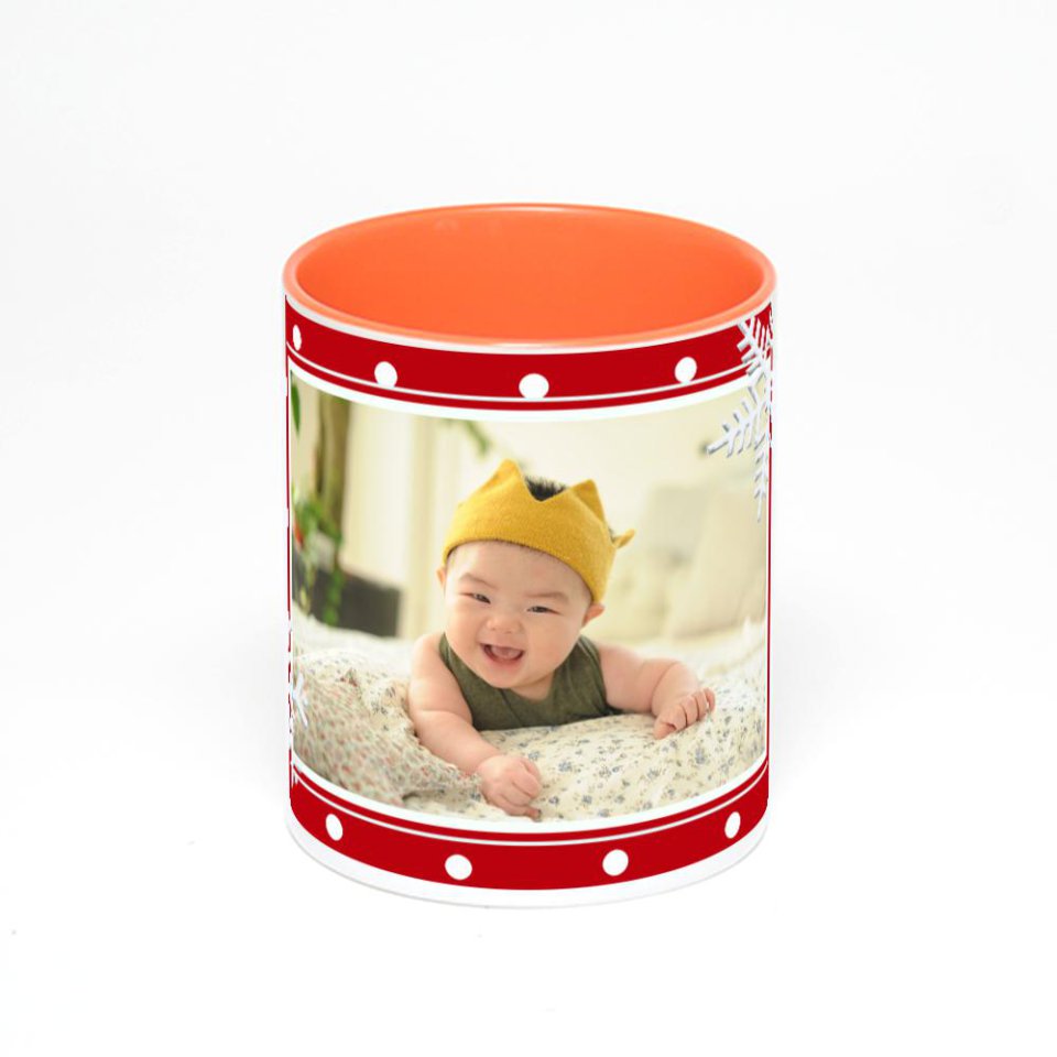 Оранжевая кружка с фотопечатью