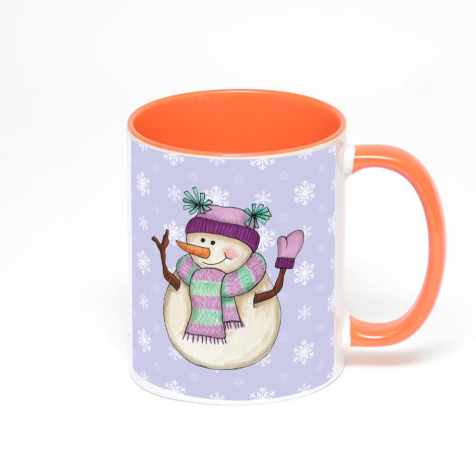 Оранжевая кружка с фотопечатью