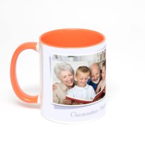 Оранжевая кружка с фотопечатью