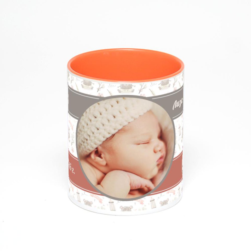 Оранжевая кружка с фотопечатью