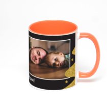Оранжевая кружка с фотопечатью