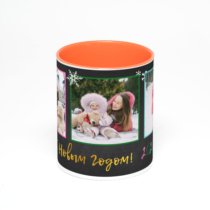 Оранжевая кружка с фотопечатью