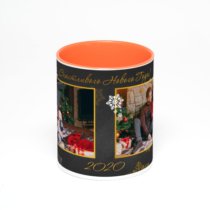 Оранжевая кружка с фотопечатью