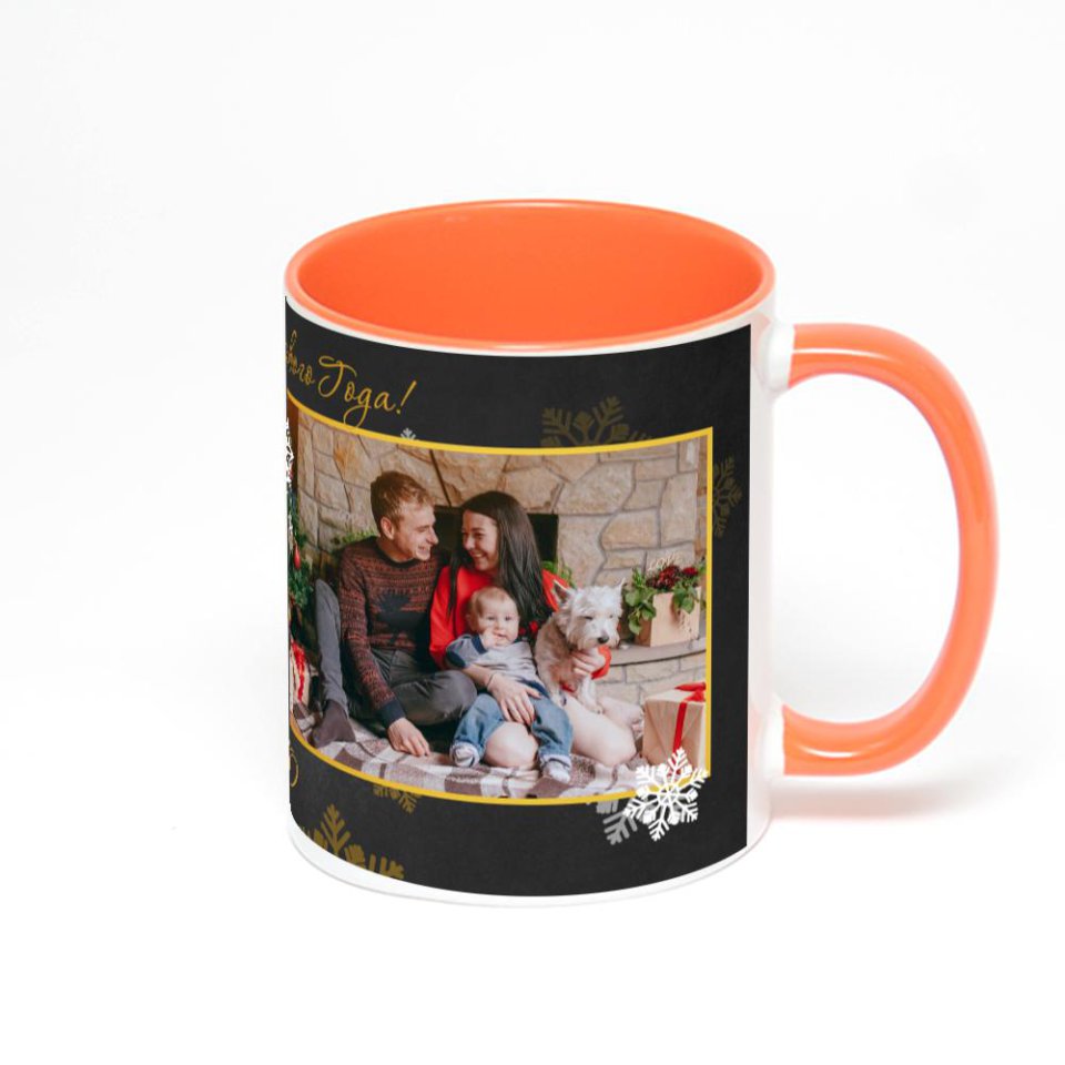 Оранжевая кружка с фотопечатью