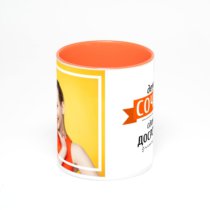 Оранжевая кружка с фотопечатью