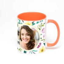 Оранжевая кружка с фотопечатью