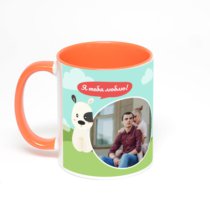 Оранжевая кружка с фотопечатью