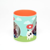 Оранжевая кружка с фотопечатью