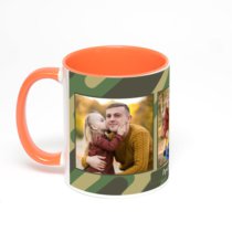 Оранжевая кружка с фотопечатью