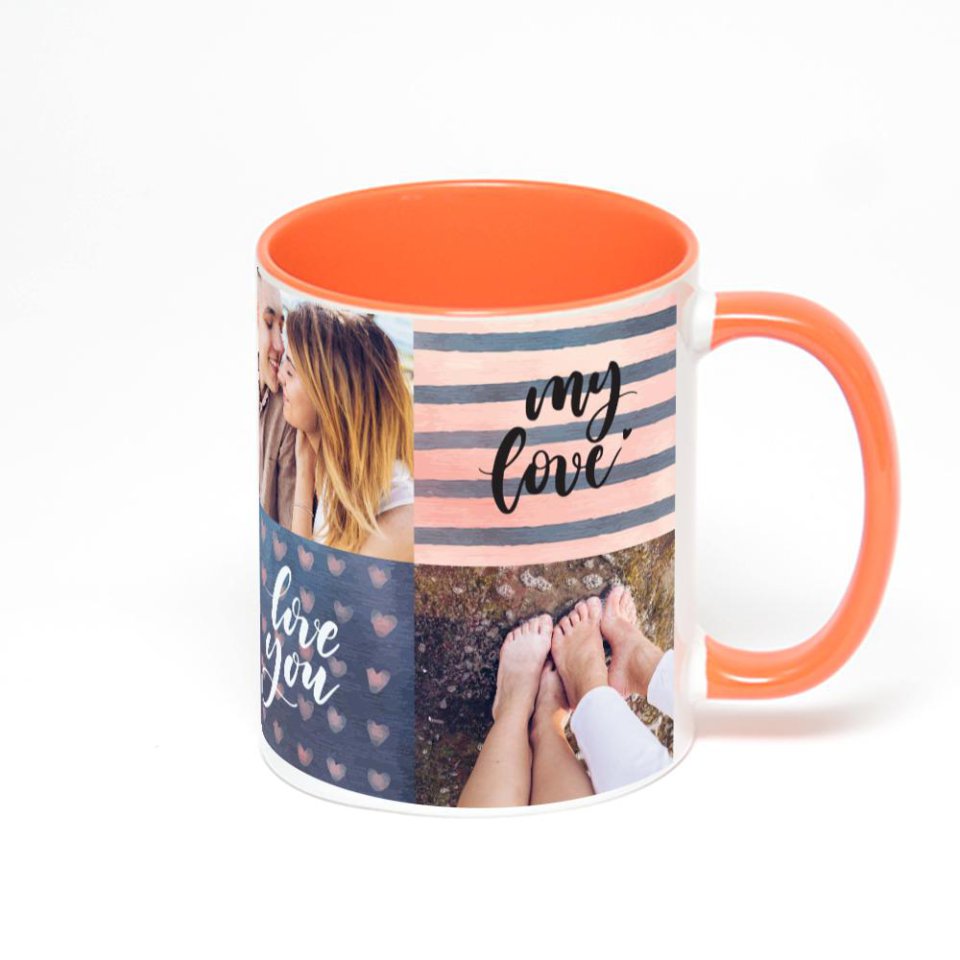 Оранжевая кружка с фотопечатью