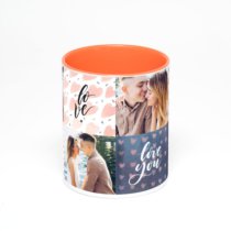 Оранжевая кружка с фотопечатью