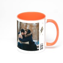 Оранжевая кружка с фотопечатью