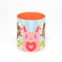 Оранжевая кружка с фотопечатью