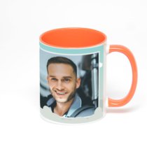 Оранжевая кружка с фотопечатью