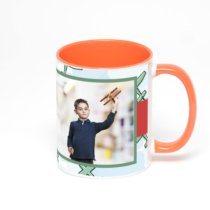 Оранжевая кружка с фотопечатью