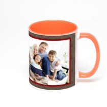 Оранжевая кружка с фотопечатью