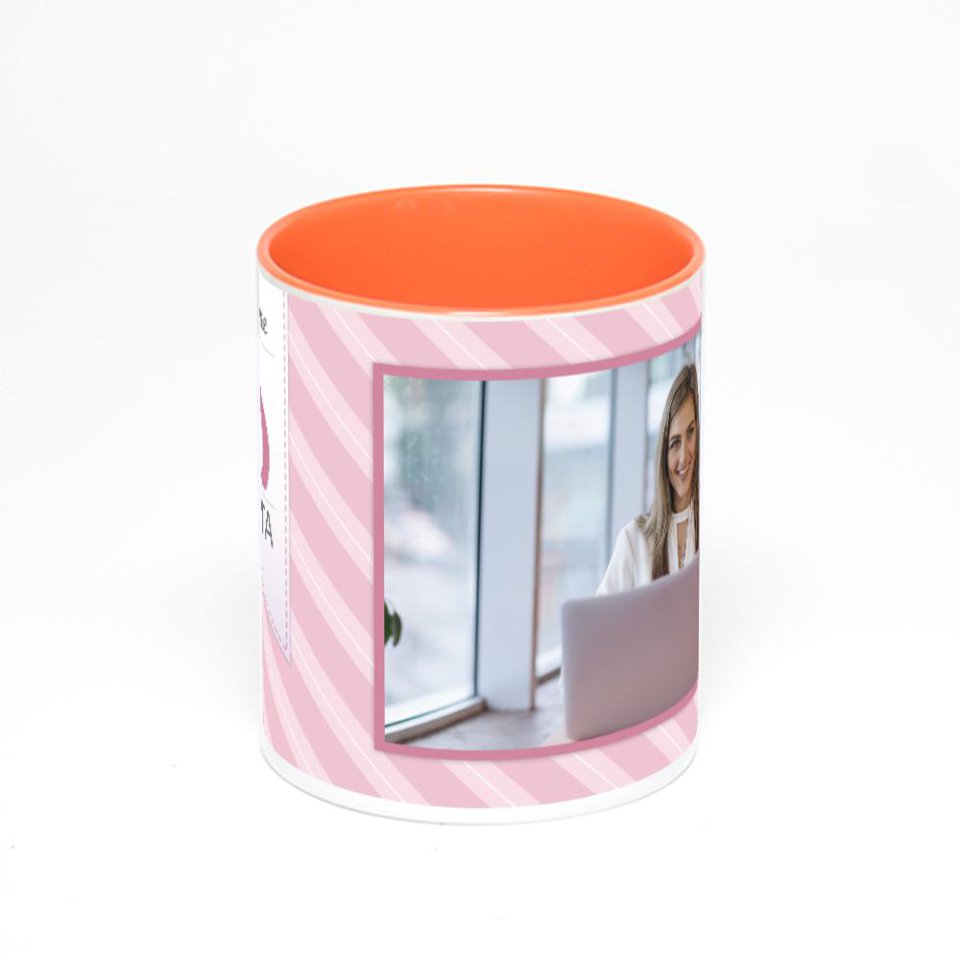 Оранжевая кружка с фотопечатью