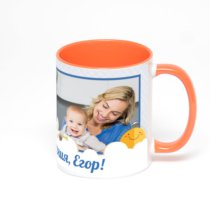 Оранжевая кружка с фотопечатью