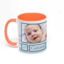 Оранжевая кружка с фотопечатью