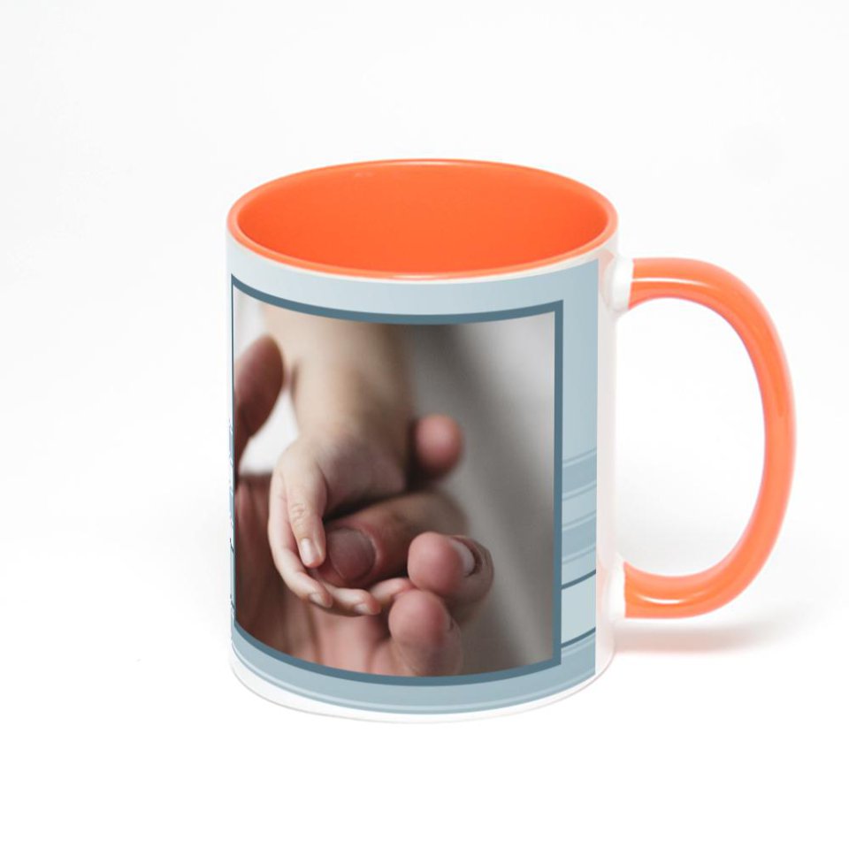 Оранжевая кружка с фотопечатью